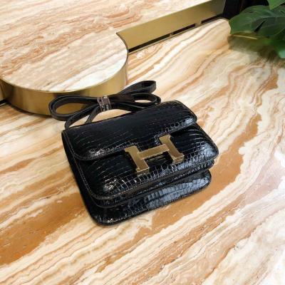 wholesale quality hermes constance 19 shinny niloticus crocodile 89 noir ghw